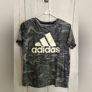 Boys Adidas Black and Gray Wave Tee
